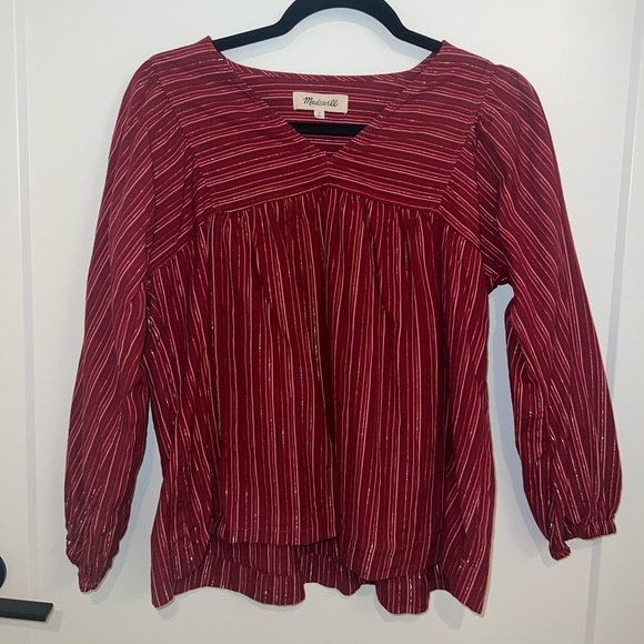 Striped Madewell Long Sleeve Blouse - Picture 1 of 2